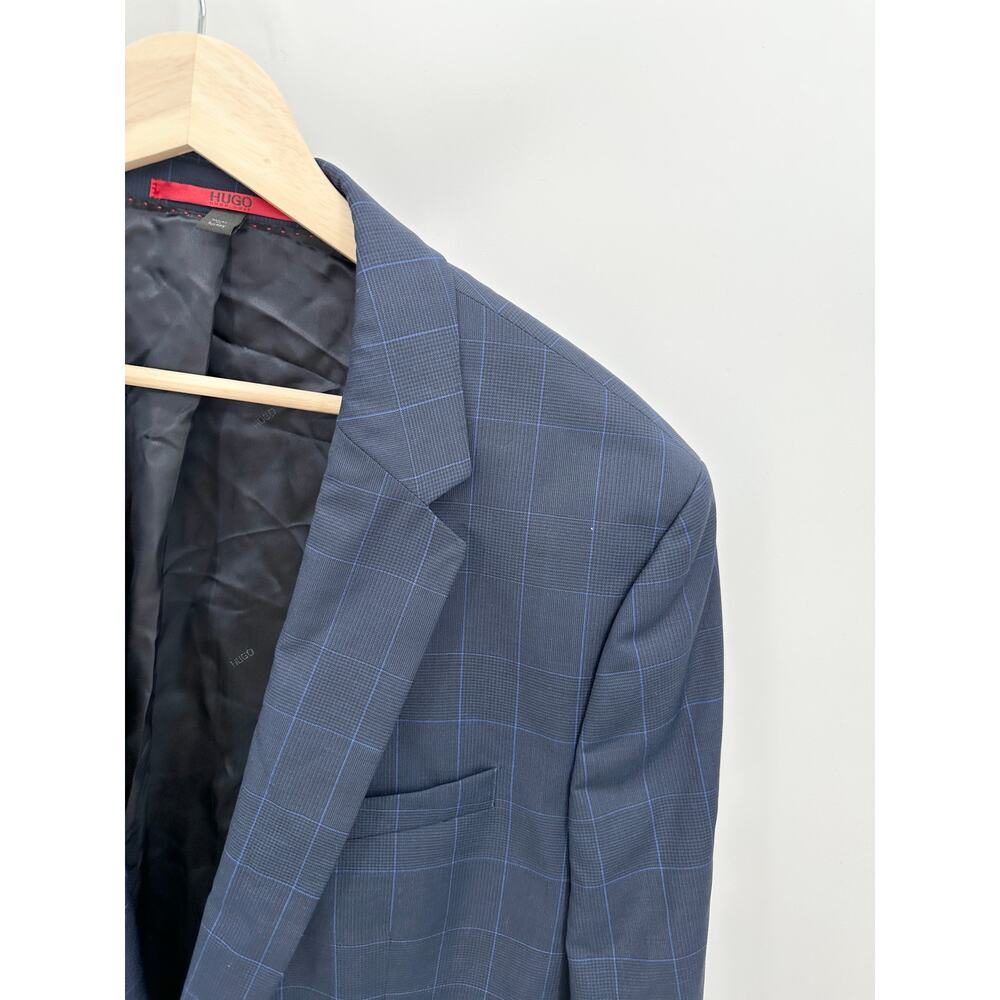 HUGO Hugo Boss Navy Blue 100% Virgin Wool Jacket Men's Size 40 Regular 40R NWT - Picture 4 of 10